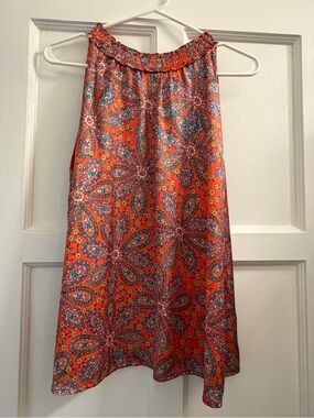 THML Orange Paisley Halter Neck Blouse
